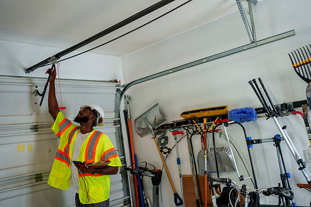 Professional Garage Door Installation technician working in Stevens Point, WI